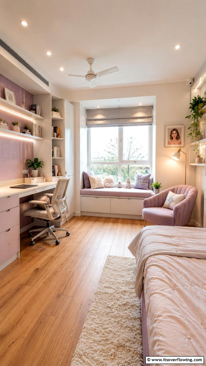 Study and Relax Zone - 21 Trendy Teen Girl Bedroom Decor Ideas for Personal Style