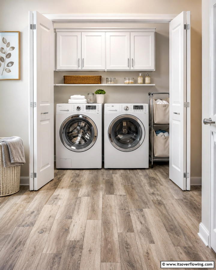 Sturdy Laminate Flooring for Budget Friendly Style - 25 Laundry Room Floor Ideas for a Functional Space