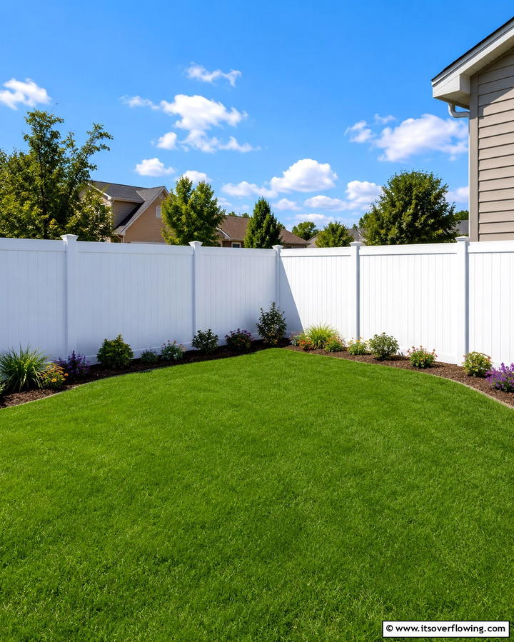 Sturdy PVC Vinyl Corner Fence - 30 Innovative Corner Fence Solutions for Yard Boundaries