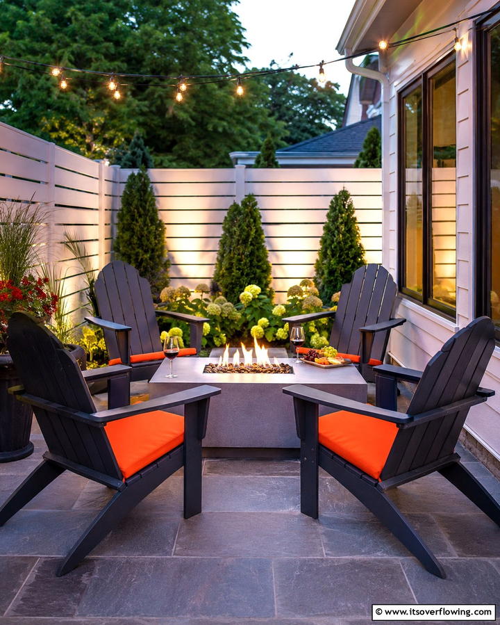 Stylish Fire Pit Area - 25 Side Porch Ideas to Enhance Your Outdoor Living Space