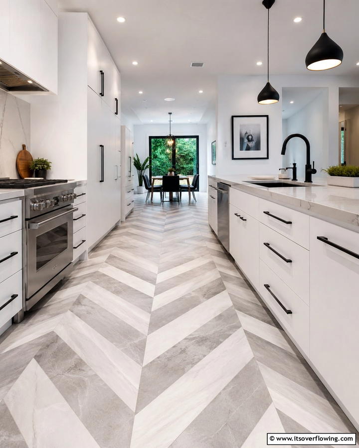 Stylish Flooring Choices - 30 Galley Kitchen Ideas for Efficient and Stylish Layouts
