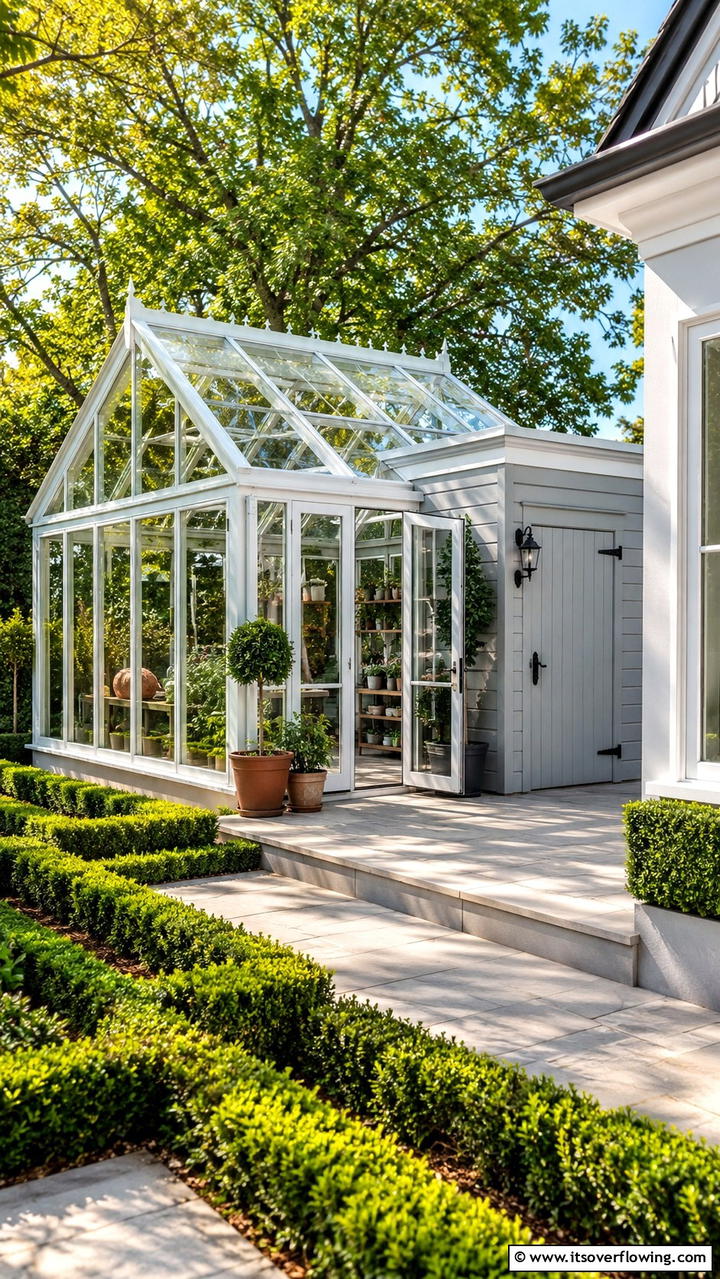 Stylish Home Garden Extension - 30 Greenhouse and Shed Combo Ideas- Space-Saving Designs