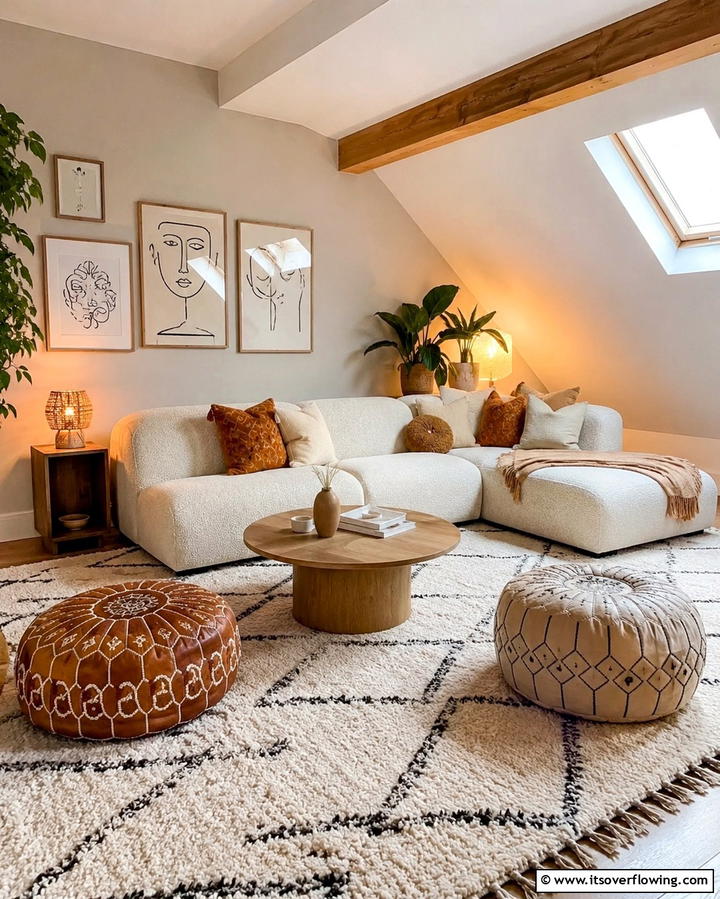 Stylish Lounge Area - 25 Low Ceiling Small Attic Room Ideas for Cozy Living