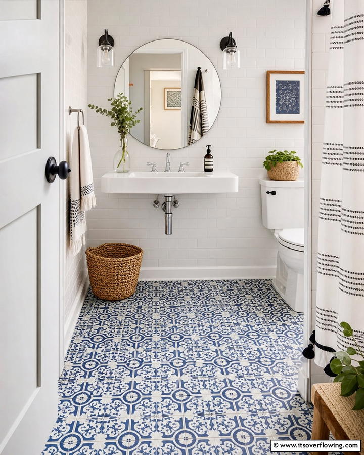 Stylish Mosaic Patterns - 25 Small Bathroom Flooring Ideas for Stylish and Durable Floors