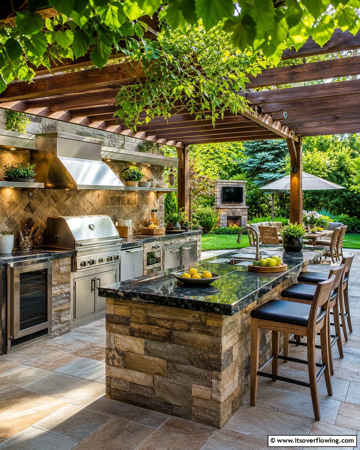 Stylish Outdoor Kitchen - 21 Outdoor Living Space Ideas to Transform Your Yard