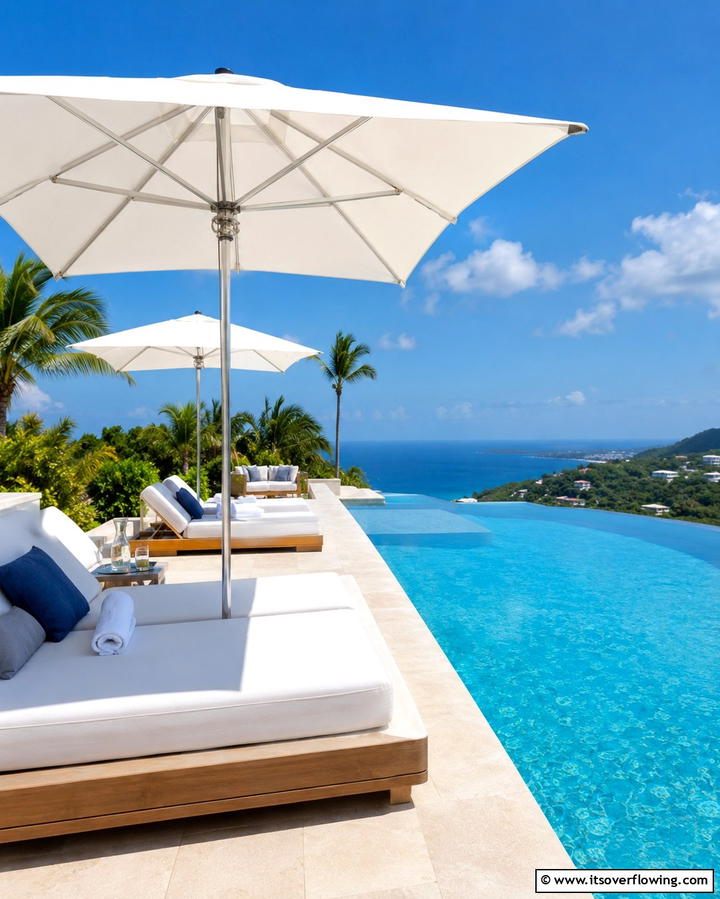 Stylish Pool Umbrellas - 25 Pool Decor Ideas to Transform Your Outdoor Space