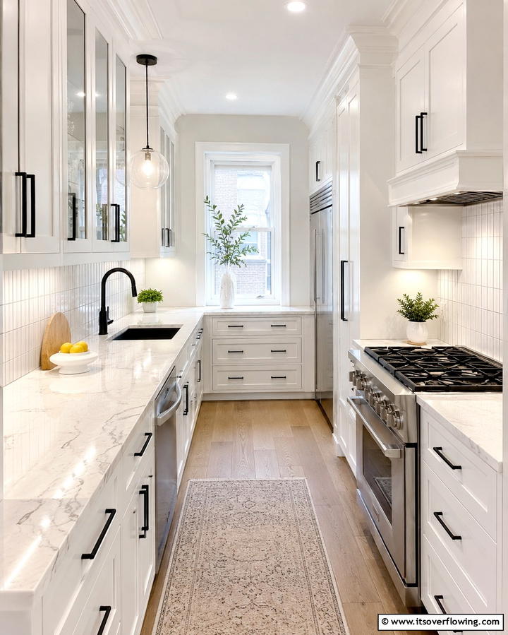 Subdued Elegance - 20 White Kitchen Cabinets With Black Hardware Ideas