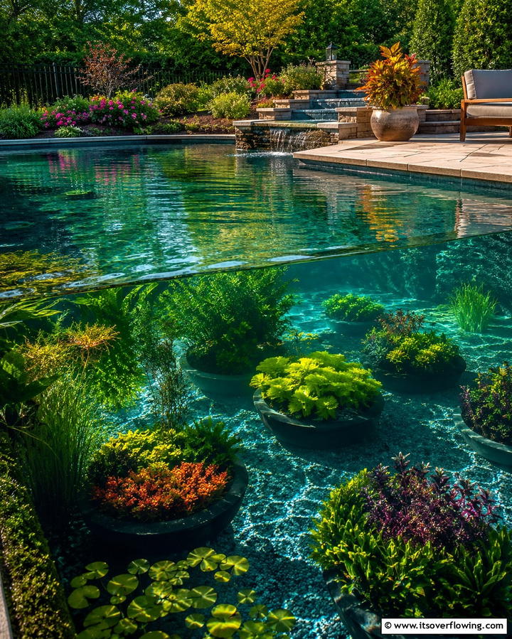 Submerged Garden Oasis - 30 Backyard Pond Ideas for Serene Water Features