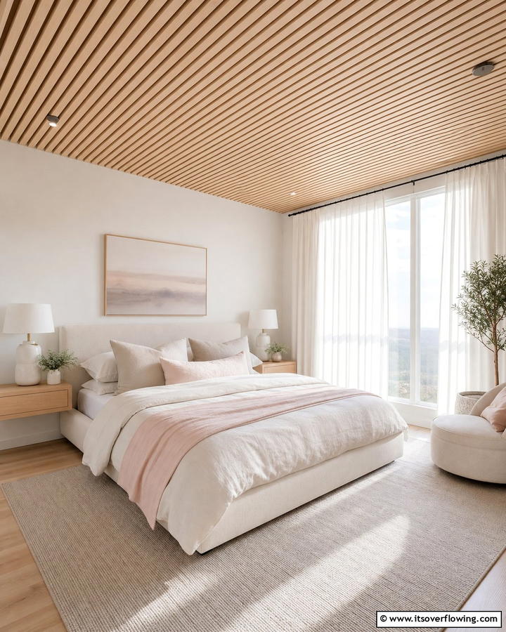 Subtle Accent Wood Slat Ceiling - 30 Wood Slat Ceiling Ideas for Textured Modern Interiors