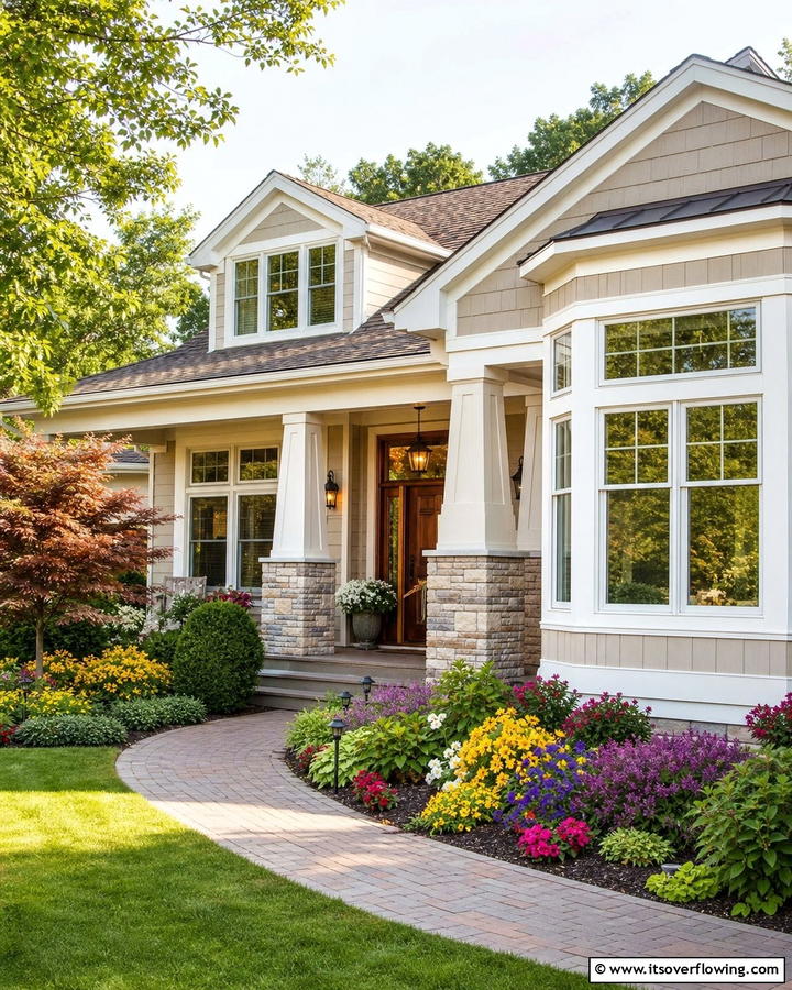 Subtle Beige Warmth - 21 Exterior House Color Schemes for Curb Appeal
