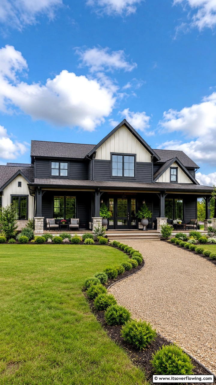 Subtle Black Slate - 30 Black House Exteriors- Bold Paint Colors for Modern Homes