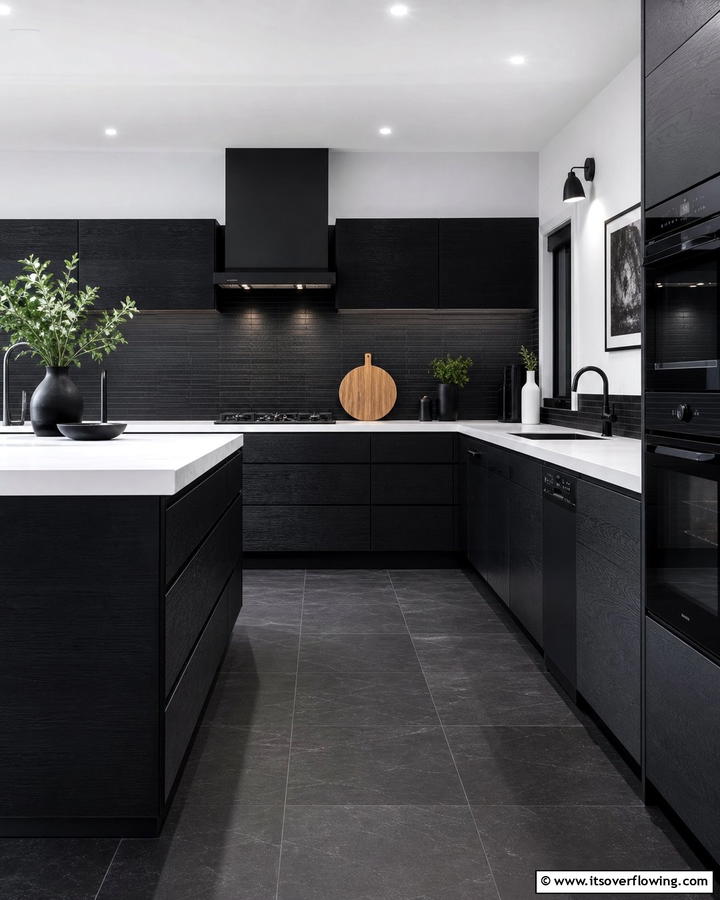 Subtle Black Textures - 21 Striking Black & White Kitchen Ideas for Bold Spaces
