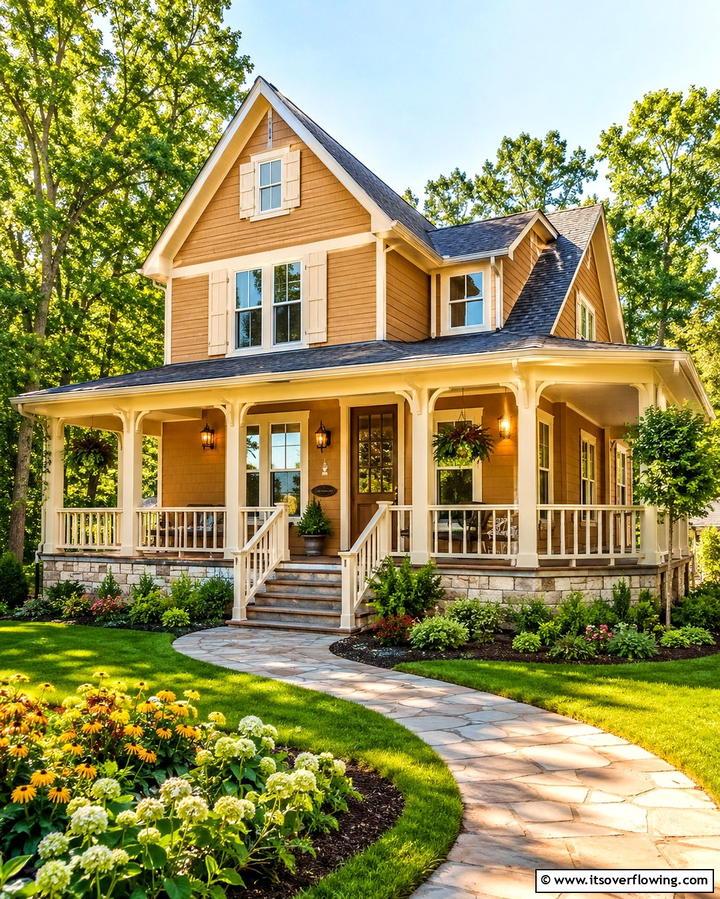 Subtle Caramel Glow - 30 Brown Exterior House Color Ideas for Warm Curb Appeal