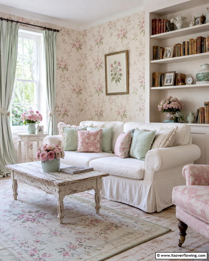 Subtle Floral Patterns - 25 French Interior Design Ideas for Elegant Living
