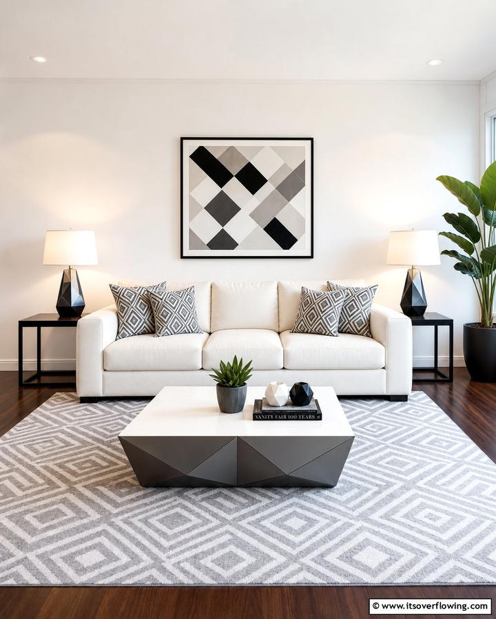 Subtle Geometric Patterns for Modern Flair - 30 Minimalist Decorating Ideas for a Clutter-Free Home
