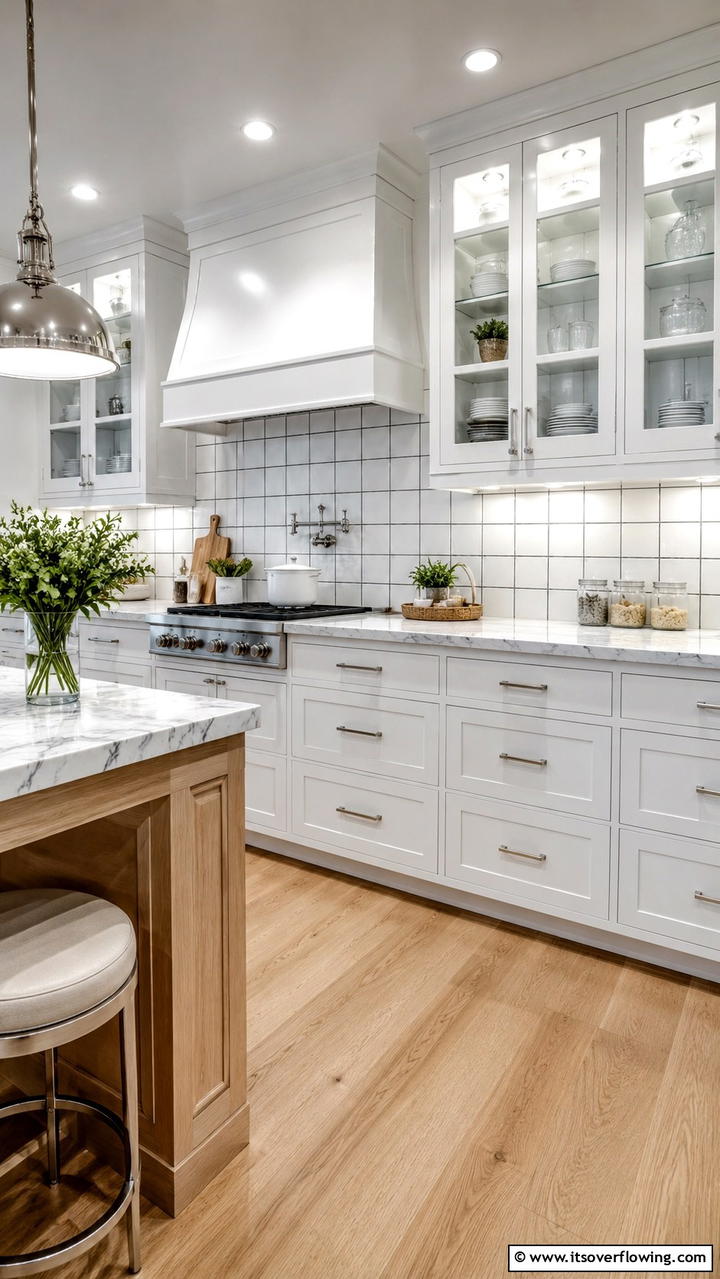 Subtle Grout Detailing - 21 White Cabinet Kitchen Backsplash Ideas for Contrast
