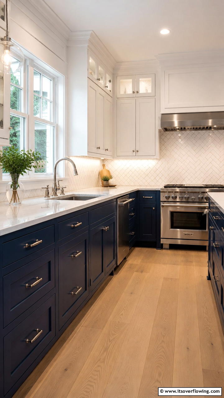 Subtle Herringbone Arrangement - 21 Modern White Kitchen Backsplash Ideas for Style