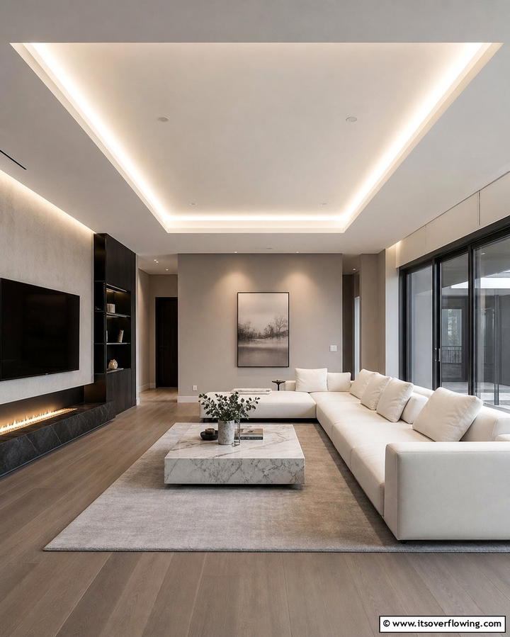 Subtle Lighting Accents - 25 Reverse Tray Ceiling Ideas for a Unique Look