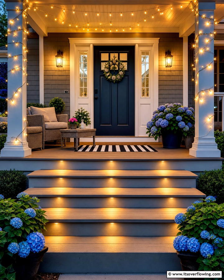 Subtle Lighting Effects - 21 Small Porch Decor Ideas for Welcoming Entryways