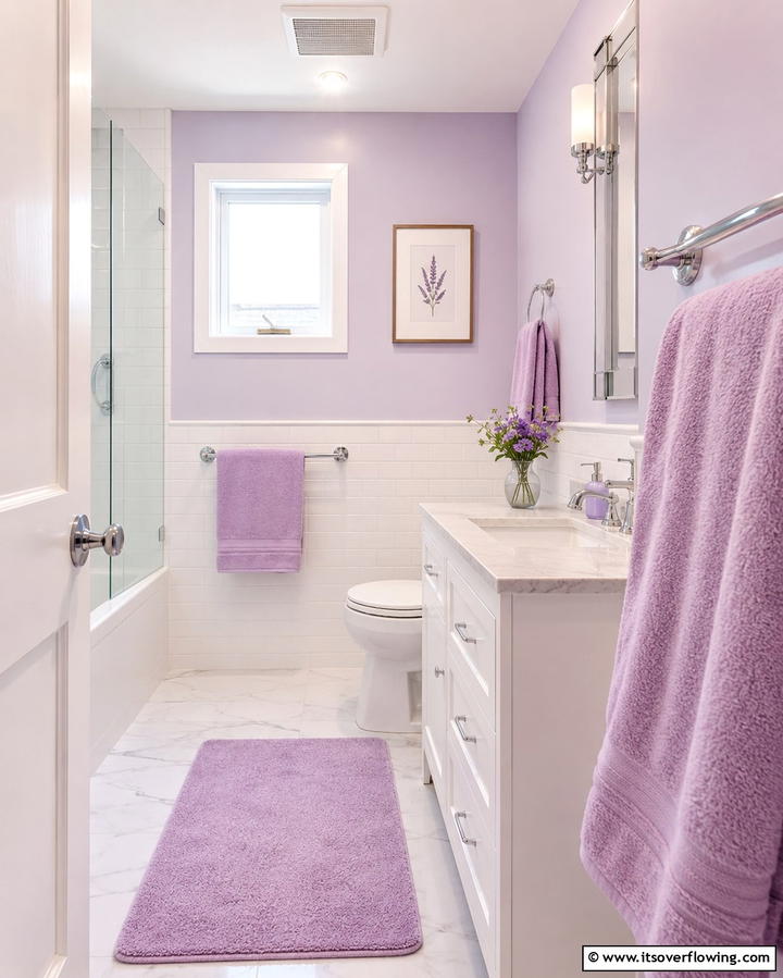 Subtle Lilac Accents - 25 Purple Bathroom Ideas for a Bold and Beautiful Space