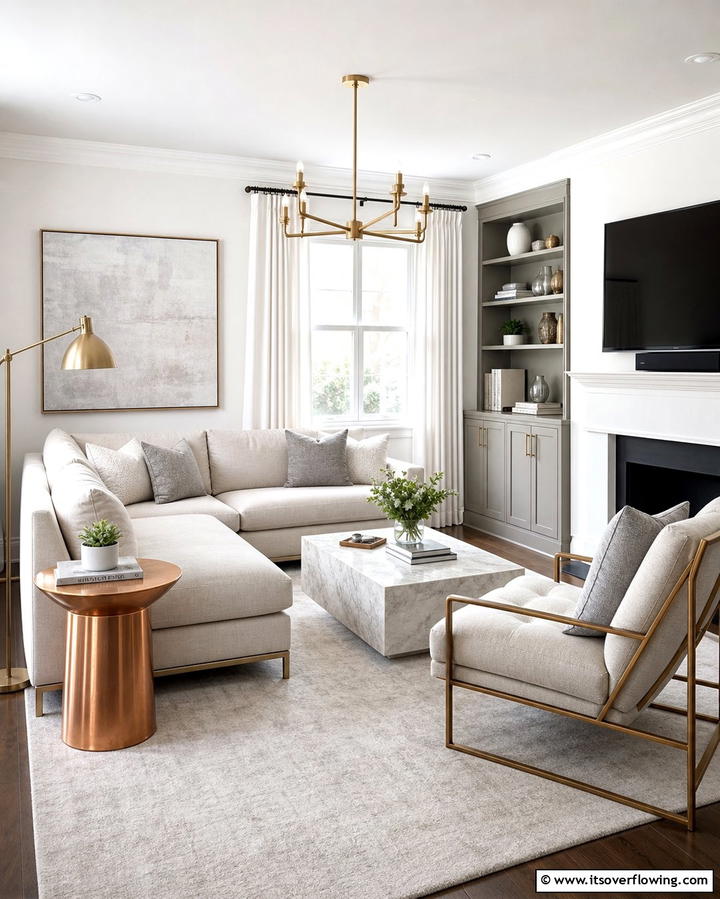 Subtle Metallic Accents for Modern Sophistication - 30 Minimalist Decorating Ideas for a Clutter-Free Home