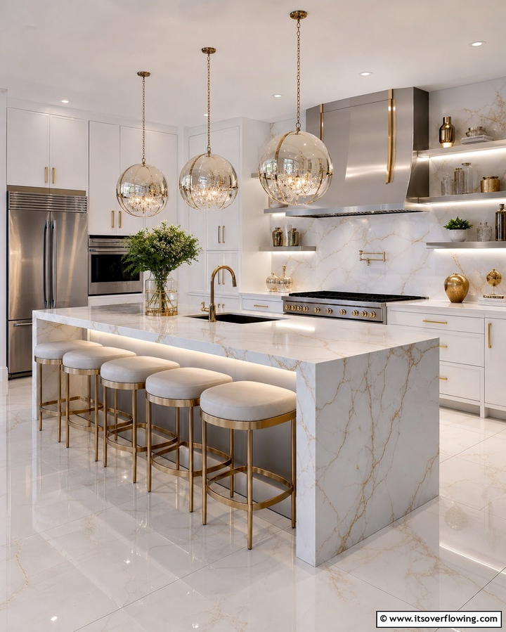Subtle Metallic Accents - 21 Luxury Kitchen Ideas for a High-End Culinary Experience