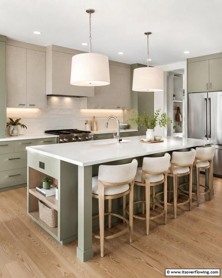 Subtle Olive Green Nuance - 30 Olive Green Kitchen Designs for a Warm Cooking Space