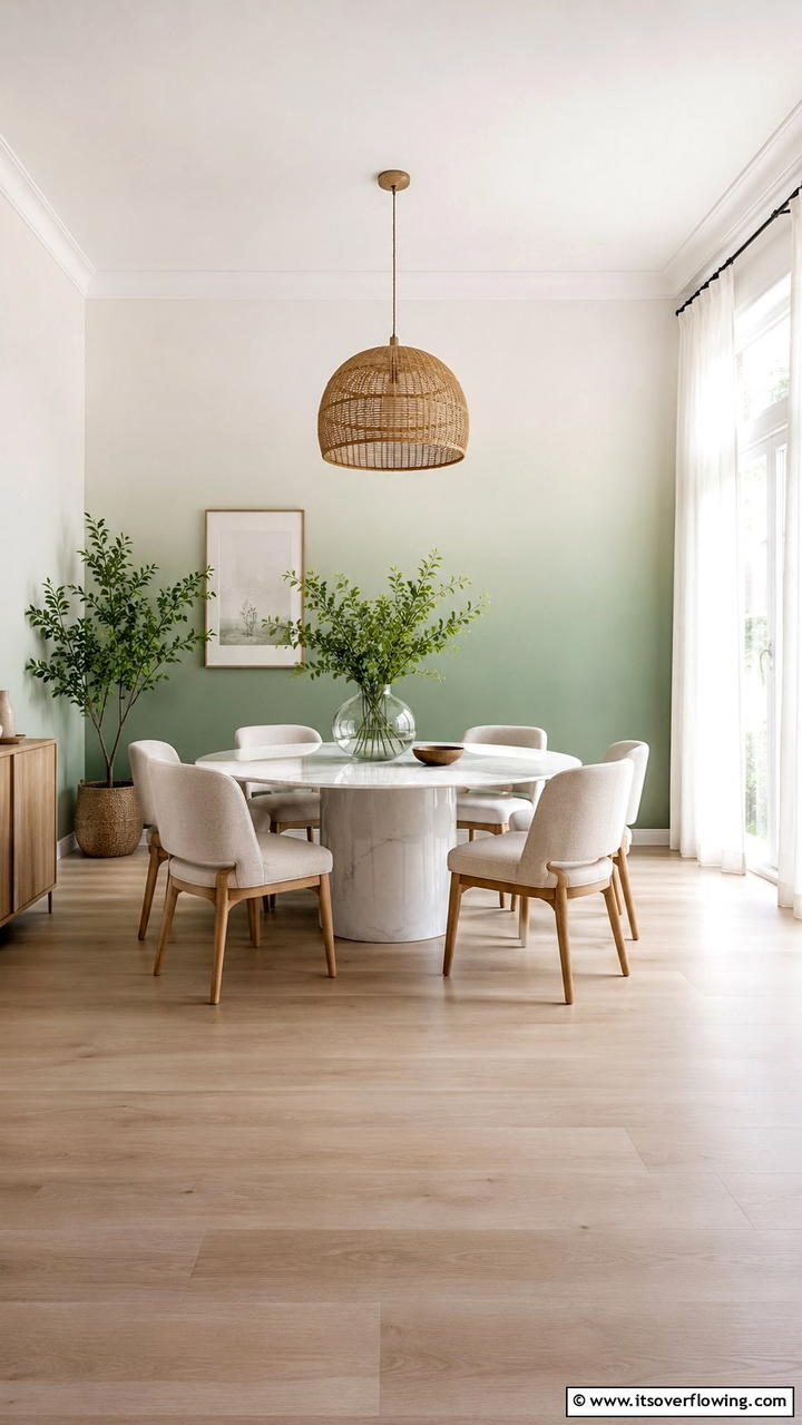 Subtle Ombre Gradients - 30 Dining Room Accent Wall Ideas for Bold Style