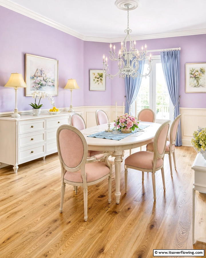 Subtle Pastel Hues - 21 French Country Dining Room Ideas for Elegance