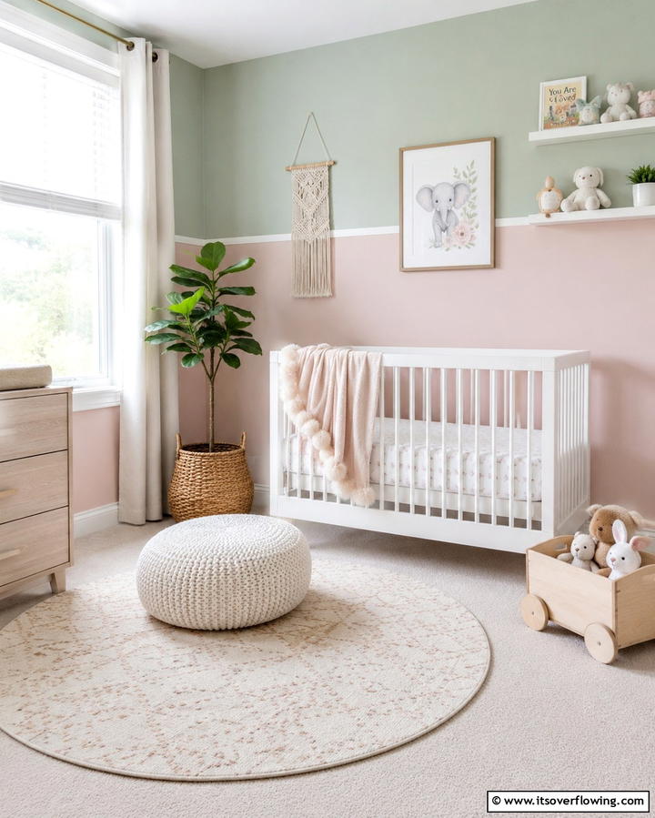 Subtle Pastel Pairings - 30 Two-Tone Wall Paint Ideas to Elevate Your Interior Design