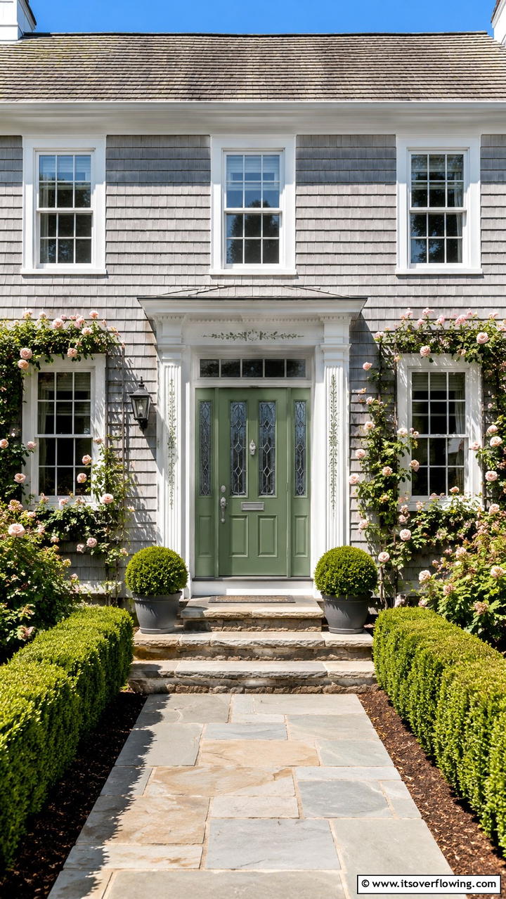 Subtle Patterned Details - 30 Colonial Front Door Ideas to Enhance Your Home’s Charm