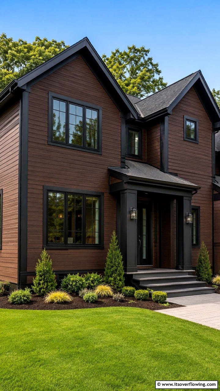Subtle Perimeter Trim - 30 Dark Brown House With Black Trim Exterior Design Ideas
