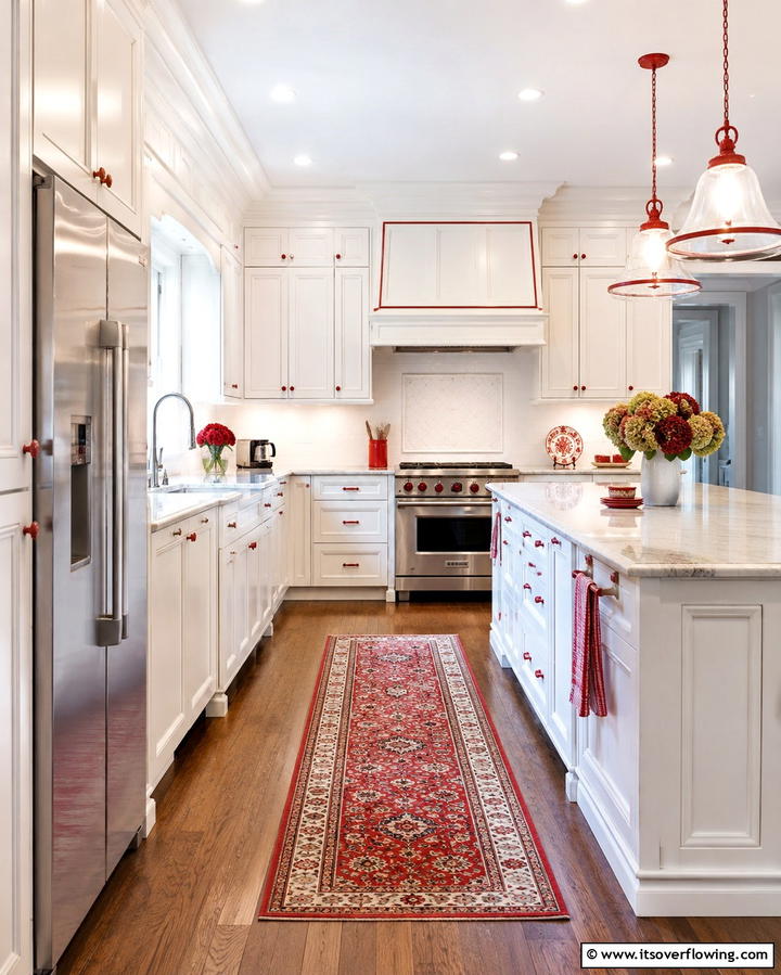 Subtle Red Accents - 30 Bold Red Kitchen Ideas for a Vibrant Cooking Space