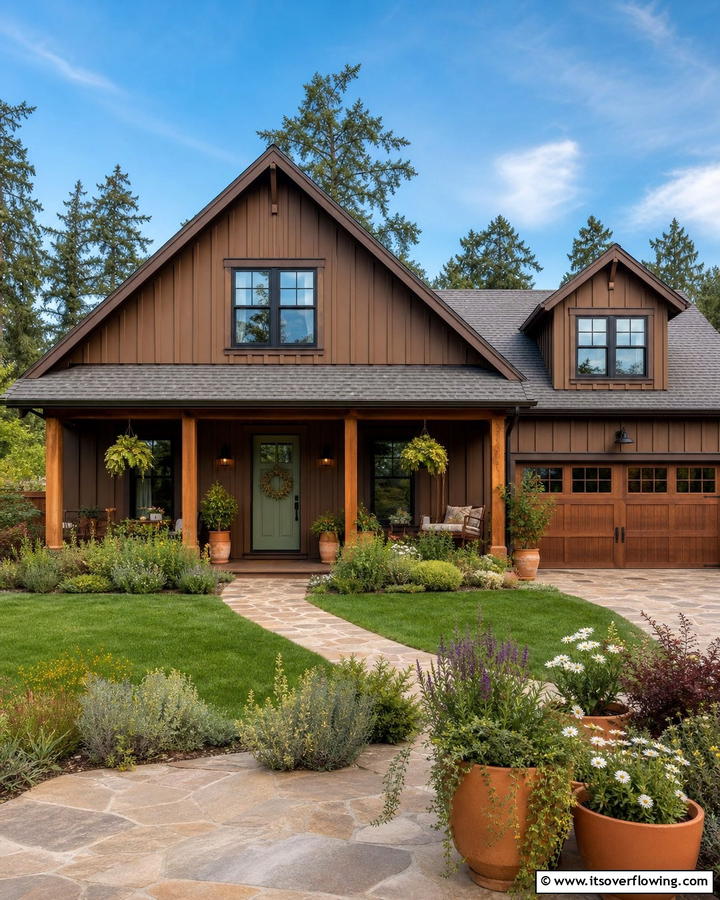 Subtle Sage Green Front Door - 20 Brown House Front Door Colors for a Warm Welcome