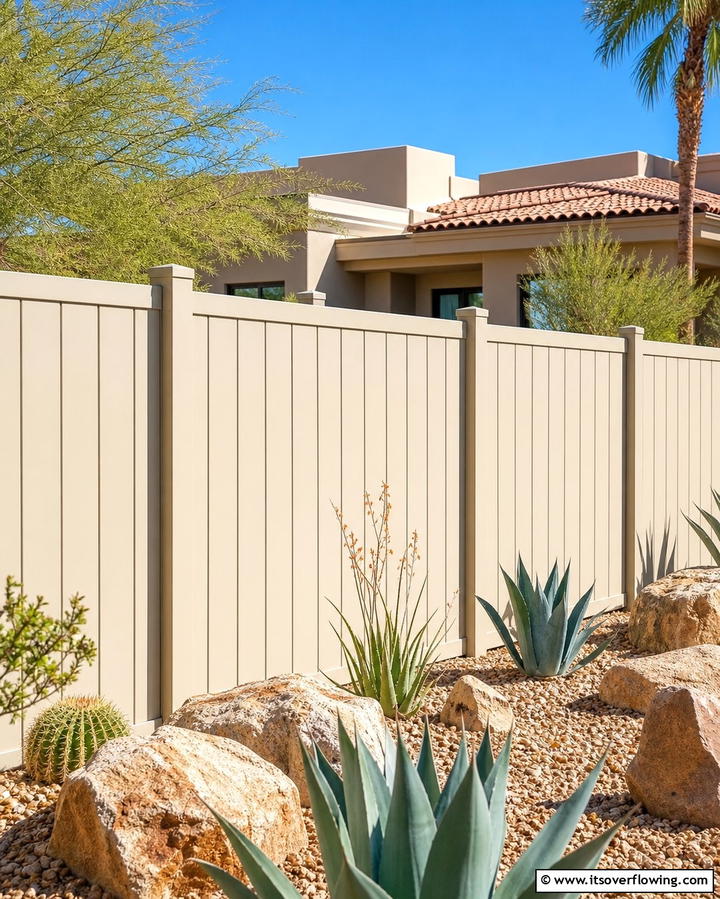 Subtle Sand Vinyl Fence - 25 Vinyl Fence Colors to Enhance Your Outdoor Space