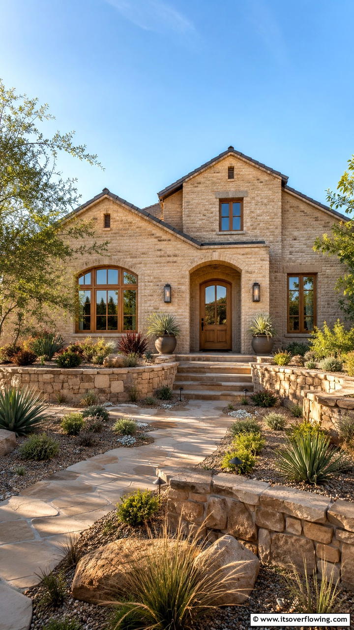 Subtle Sandstone Blend - 30 Exterior Brick Paint Color Ideas for Curb Appeal