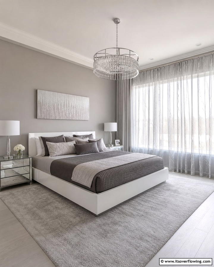Subtle Silver Sheers - 30 Curtain Color Ideas Perfectly Paired With Gray Walls