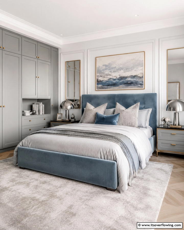 Subtle Sophistication - 30 Calming Blue and Grey Bedroom Ideas for Relaxing Retreats