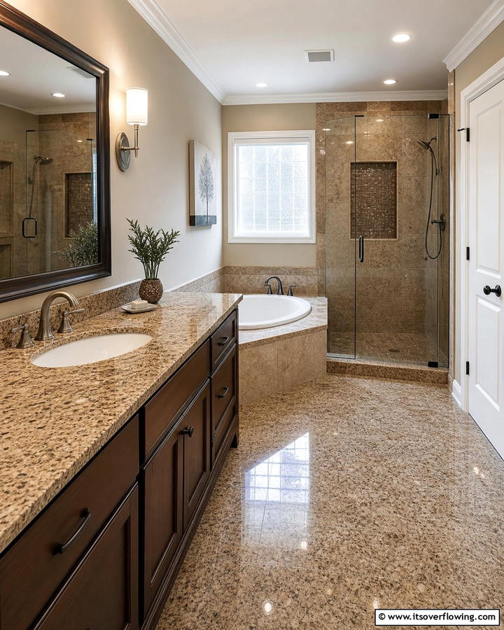 Subtle Sophistication with Tan Brown Granite - 20 Elegant Brown Granite Bathroom Ideas for a Luxurious Look
