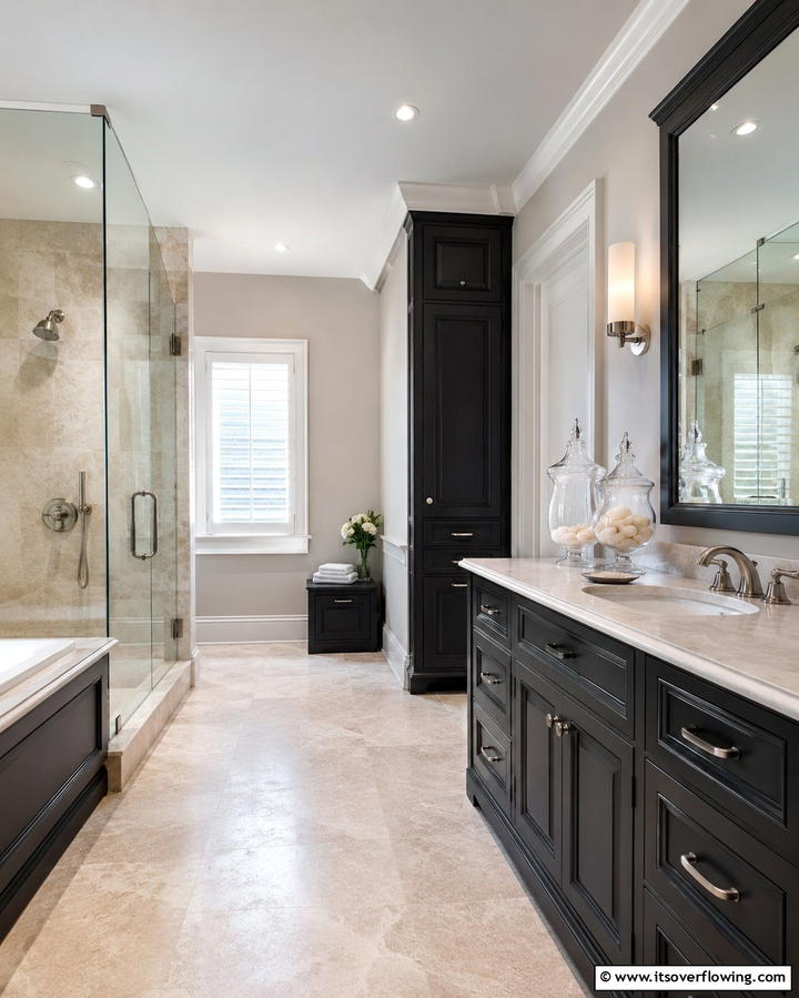Subtle Sophistication - 30 Black Cabinet Bathroom Ideas for Dramatic Modern Spaces