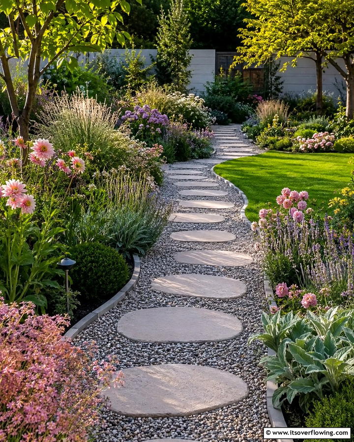 Subtle Stone Path - 30 Rock Walkway Ideas to Elevate Your Garden Design