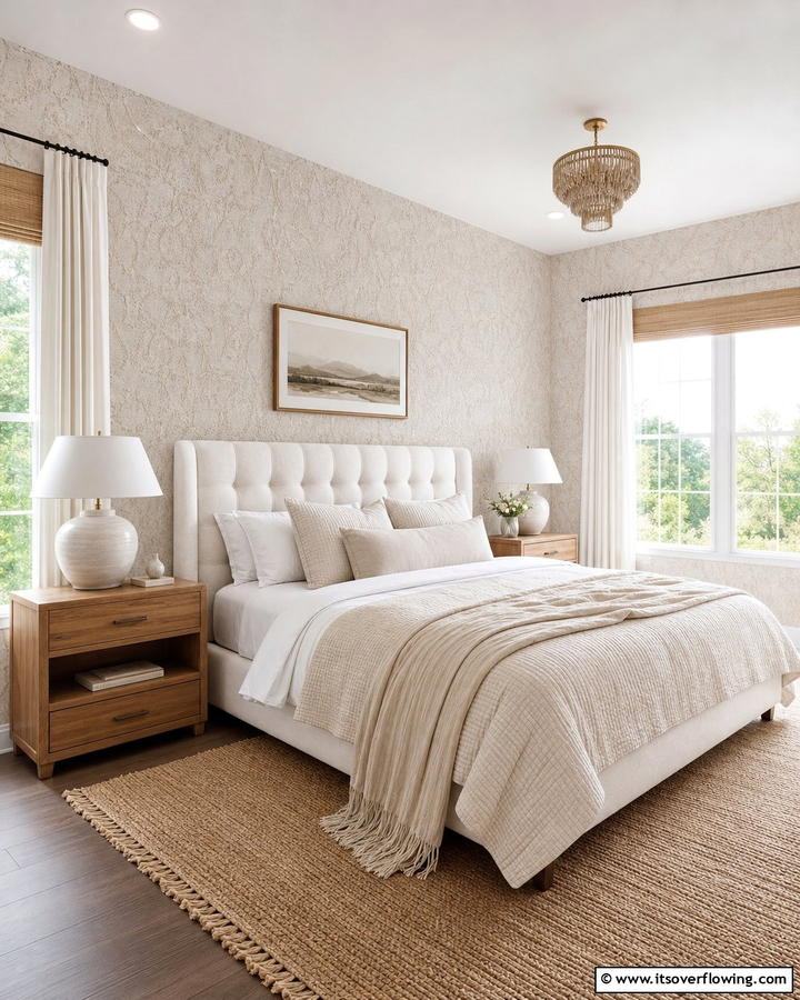Subtle Textured Impressions - 21 Stunning Bedroom Wallpaper Ideas to Elevate Your Sanctuary