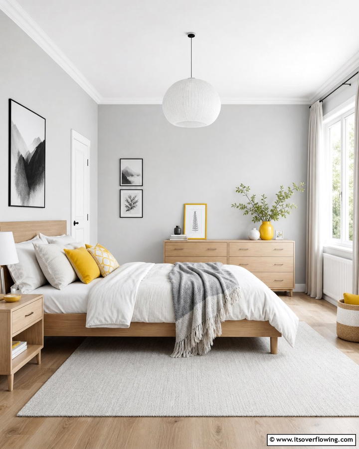 Subtle Yellow Accents - 30 Yellow Bedroom Ideas to Brighten Your Sleep Space