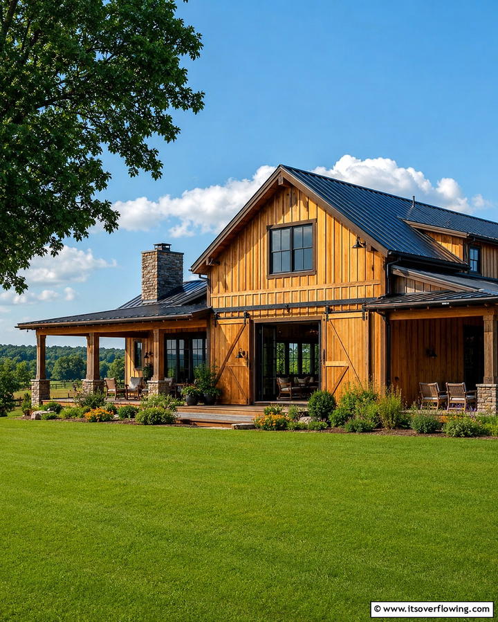 Subtle Yellow with Stone Accents - 25 Yellow Exterior Home Ideas for a Bright Look