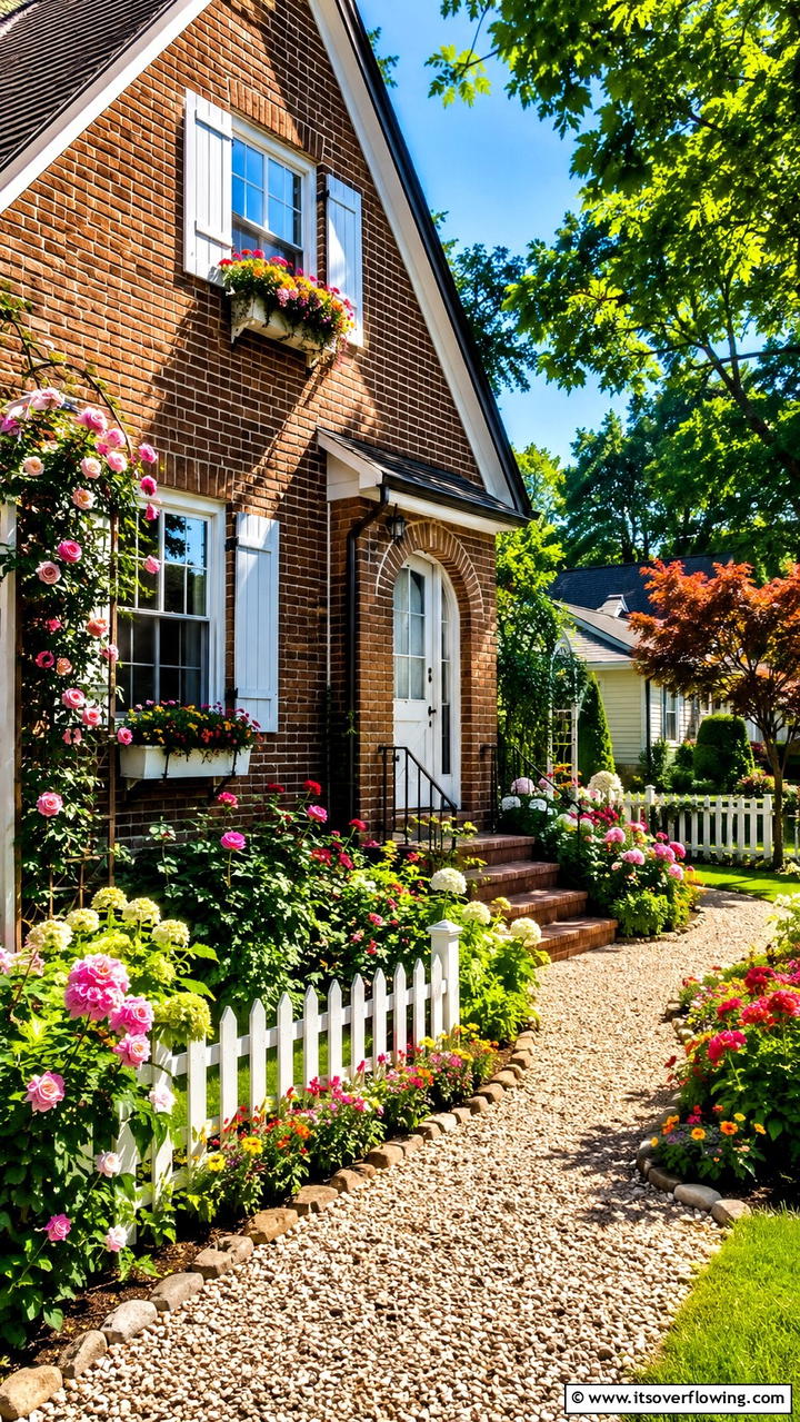 Suburban Cottage Charm - 30 Brown Brick Exterior Home Ideas for Timeless Curb Appeal