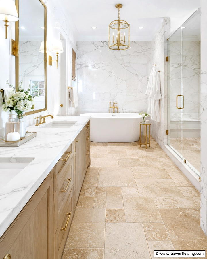 Subway Style for Modern Elegance - 25 Travertine Tile Bathroom Ideas for Natural Beauty