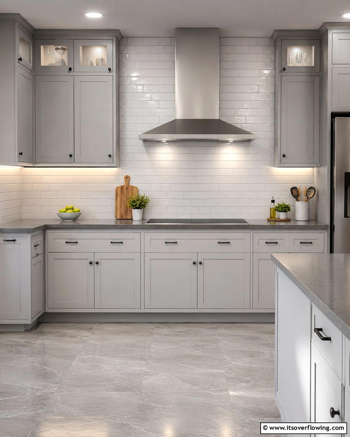 Subway Tile Backsplash - 25 Grey and White Kitchen Ideas for a Classic Look
