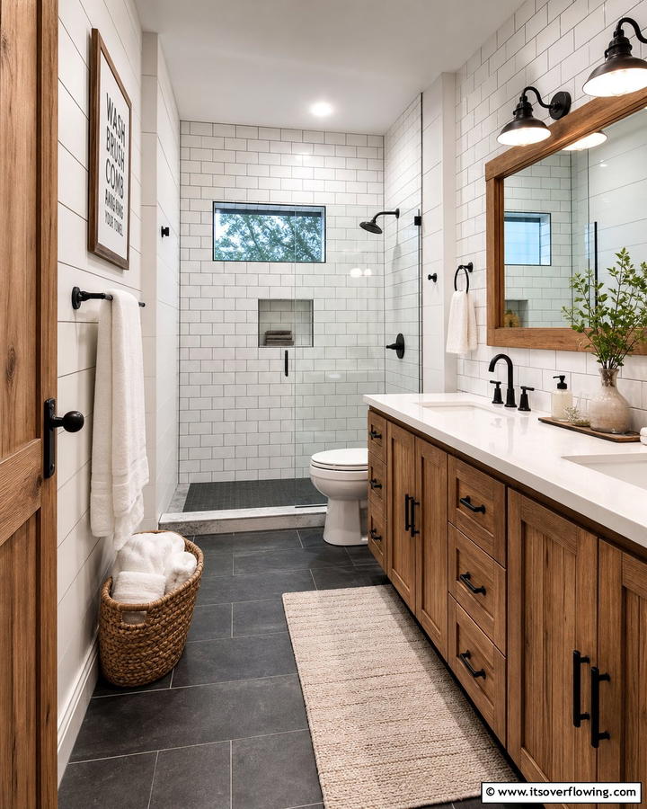 Subway Tile Backsplashes - 20 Barndominium Bathroom Ideas for Rustic Charm