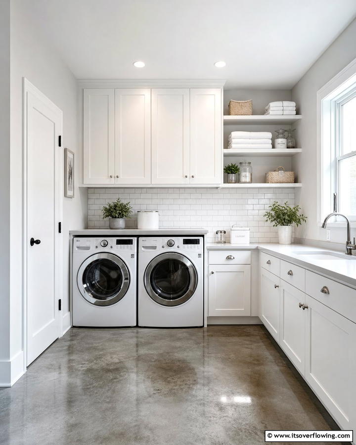 Subway Tile Simplicity - 20 Laundry Room Backsplash Ideas for a Stylish and Practical Space