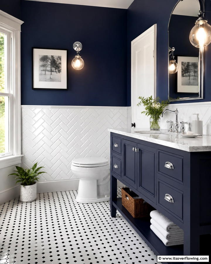 Subway Tiles for a Classic Vibe - 30 Half-Wall Tile Bathroom Ideas for Functional Style